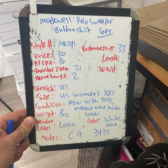 Madewell Polo Sweater Striped Tee Button Up Short Sleeve Shirt US Womens XXS New - Picture 8 of 8